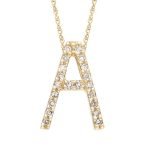 Cadena (40 Cm) c/ Inicial (8 x 11 mm) Diamantes Pavé - Oro 14Kts - Image 3