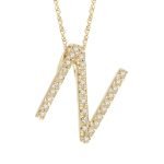 Cadena (40 Cm) c/ Inicial (8 x 11 mm) Diamantes Pavé - Oro 14Kts - Image 33