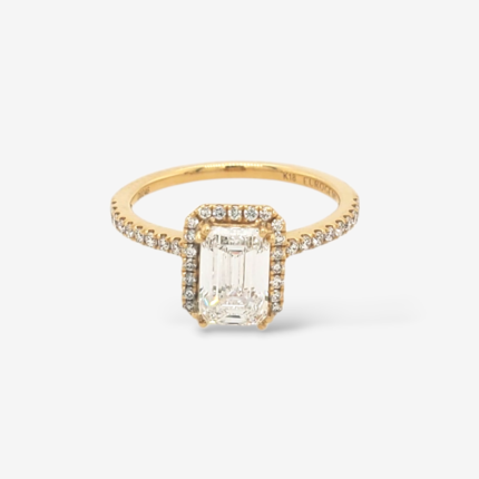 Anillo (1.08 Ct) Compromiso Diamante Labgrown Redondo 4 Prongs - Oro Amarillo 18Kts