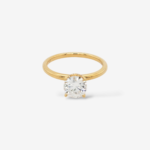 Anillo (1.05 Ct) Compromiso Diamante Labgrown Redondo c/ Hidden & Halo (0.07 Ct) - Oro Amarillo 18Kts