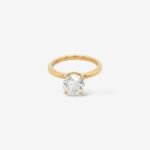 Anillo (0.54 Ct) Compromiso Diamante Labgrown Certificado 4 Prongs - Oro Dos Tonos 14Kts - Image 2