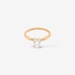 Anillo (0.54 Ct) Compromiso Diamante Labgrown Certificado 4 Prongs - Oro Dos Tonos 14Kts
