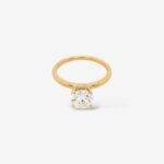 Anillo (0.54 Ct) Compromiso Diamante Labgrown Certificado 4 Prongs - Oro Dos Tonos 14Kts - Image 3