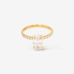 Anillo (0.54 Ct) Compromiso Diamante Labgrown Certificado 4 Prongs - Oro Dos Tonos 14Kts - Image 5