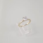 Anillo de Compromiso c/ Zircon Central - Oro Amarillo 14Kts