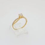 Anillo de Compromiso c/ Lineas & Zircones - Oro Amarillo 18Kts