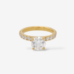 Anillo (0.94 Ct) Compromiso c/ Diamante LG Estilo Catedral c/ Diamantes & 4 Prongs (0.29 Ct) - Oro Dos Tonos 18Kts - Image 10