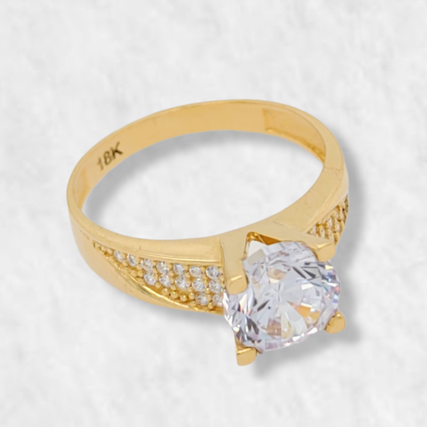 PhotoRoom-20220727_153605-e1658963237100.png Anillo de Compromiso Aro c/ Zircones Pave & Zircon Central - Oro Amarillo 18Kts - Image 1