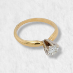Anillo Compromiso c/ Prongs Oro Blanco - Oro Amarillo 14Kts