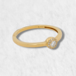 Anillo Compromiso Diamante c/ Halo Mini - Oro Amarillo 18Kts