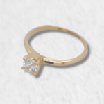 Anillo Compromiso c/ Zircon Central - Oro Amarillo 18Kts