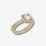 Set Anillo de Compromiso y Matrimonio c/ Zircones - Oro Amarillo 14Kts