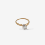 Anillo Compromiso c/ Diamante Redondo (0.44 Ct) c/ 6 Prongs  - Oro Amarillo 14Kts