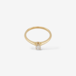 Anillo Promesa/Compromiso Aro Liso c/ Diamante Redondo (0.20 Ct) & 4 Prongs - Oro Amarillo 14Kts