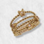 Anillo 4 Lineas Entorchados con Figuras - Oro Amarillo 14 Kts
