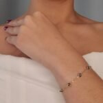 Brazalete (18 cm) Ojos Turcos Separados (5 mm) c/ Cadena Fina Cable - Oro Amarillo 18Kts - Image 2