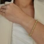 Brazalete (19 cm) Esferas Diamantadas c/ Cierre Lobster - Oro Amarillo 14Kts - Image 2
