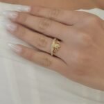 Anillo Corona (9 mm) c/ Zircones Pave - Oro Amarillo 14Kts - Image 2