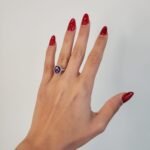 Anillo Amatista Ovalado (2.49 Ct)  & Halo de Diamantes Pave (0.08 Ct) - Oro Blanco 18Kts - Image 2