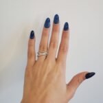 Anillo (3.3 mm) Aro Doble Media Cana c/ Diamantes Pave - Platino - Image 2