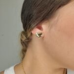 Zarcillos (12 x 14 mm) Post Corazones Puff Medianos - Oro Amarillo 14Kts - Image 2