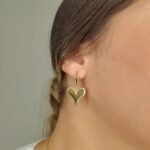 Zarcillos (21 x 23 mm) Corazones Alargados Grandes c/ Gancho Hook - Oro Amarillo 14Kts - Image 2