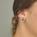 Zarcillos (16 x 15 mm) Post Corazones Puff Grandes - Oro Amarillo 14Kts - Image 2