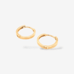 Zarcillos (13.5 mm) Huggies Tubo Cuadrado (2.5 mm) - Oro Amarillo 14Kts