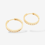 Huggies (Ø 21 mm) c/ Zircones en Carril (3.15 mm) - Oro Amarillo 18Kts