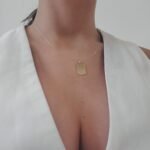Dije Placa (12 x 19 mm) Rectangular Lisa Para Personalizar - Oro Amarillo 18Kts - Image 2