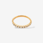 Anillo (2.30 mm) Cintillo Churumbela Diamantes Naturales Pave (0.47 Ct) - Oro Amarillo 18Kts