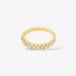 Anillo (2.5 mm) Cintillo Churumbela Diamantes Naturales Pave (0.54 Ct) - Oro Amarillo 18Kts