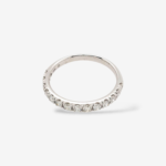 Anillo (2.3 mm) Cintillo Churumbela Diamantes Naturales Pave (0.47 Ct) - Oro Blanco 18Kts