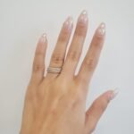 Set (5.8 mm) Tres Anillos 1/2 Cana c/ Diamantes Naturales Pave (0.75 Ct) - Oro Tres Tonos 18Kts - Image 2