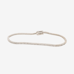 Brazalete (17.5 cm) Tennis (1 Ct) c/ Cierre Doble Ocho de Seguridad (2 mm) - Oro Blanco 18Kts