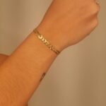 Brazalete (20 cm) Macizo Tejido US Link (5 mm) c/ Cierre Lobster - Oro Amarillo 14Kts - Image 2