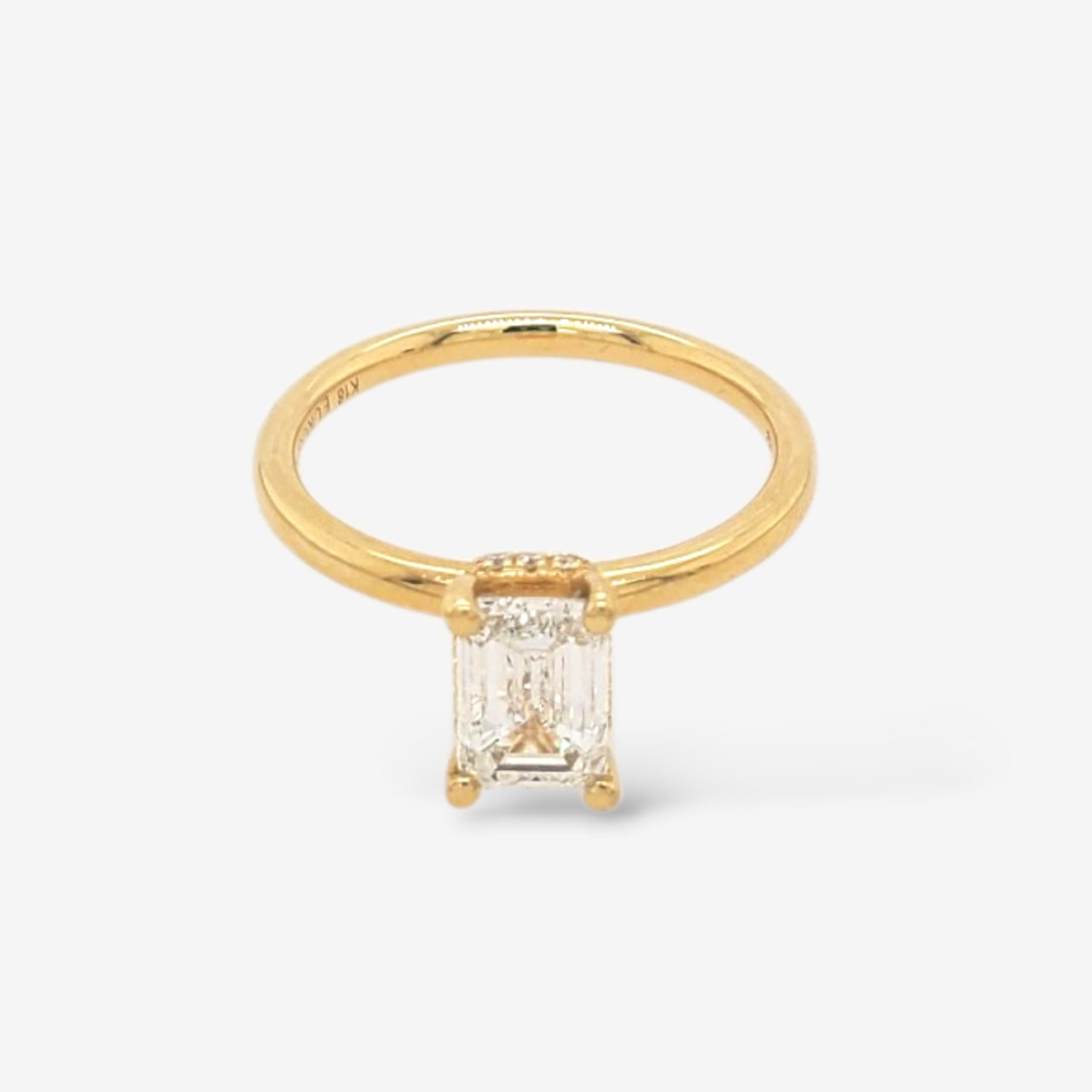20260327_142509.jpg-2.png Anillo (1.00 Ct) Compromiso Diamante Labgrown Emerald c/ Halo Hidden (0.07 Ct) - Oro Amarillo 18Kts - Image 1
