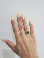 Anillo (4.6 mm) Domo c/ Esmeralda Oval Biselado (2.50 Ct) - Oro Amarillo 18Kts - Image 2