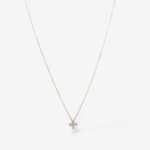 Cadena (45 cm) c/ Trebol Diamantes (0.09 Ct) Naturales (5.5 x 5.5 mm) & Cierre Spring - Oro Amarillo 18Kts
