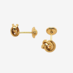 Zarcillos (6 mm) Screwback Nudos Tubo Cuadrado - Oro Amarillo 18Kts