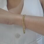 Brazalete (20 cm) Tejido Cubano Light (6.20 mm) c/ Cierre de Caja & Dos Ochos de Seguridad - Oro Amarillo 18Kts - Image 2