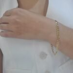 Brazalete (20.5 cm) Macizo Tejido US Link (5.5 mm) c/ Cierre Lobster - Oro Amarillo 18Kts - Image 2