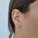 Huggies (10 mm) Pequenos c/ Zircones Pave (2 mm) & Canto Diamantadas - Oro Amarillo 14Kts - Image 2