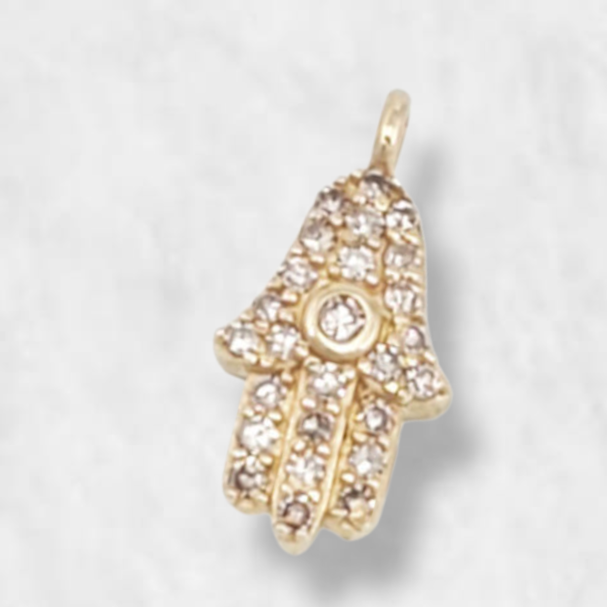 21.png Dije Manito Hamsa con Diamantes Pavé - Oro Amarillo 14 Kts - Image 1