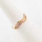 Anillo de 2 Hileras 15 Diamantes (0.10 Ct) Tres Tonos - Oro 18Kts - Image 2