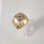Anillo Ancho c/ Lineas Caladas - Oro Amarillo 14Kts