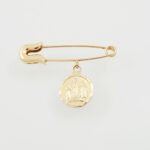 Imperdible pin c/ medallas (10 mm) - Oro Amarillo 14Kts