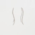 Zarcillos Largos con Diamantes - Oro Blanco 14Kts