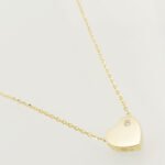 Cadena con corazón bold clásico con diamante - Oro Amarillo 14Kts