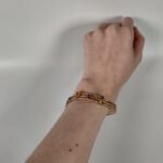 Pulsera 3 Hileras c/ cabuchones piedras semi preciosas - Oro Amarillo 14Kts - Image 2